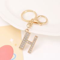Korean Style Letter Zinc Alloy Inlay Artificial Gemstones Unisex Bag Pendant Keychain sku image 8