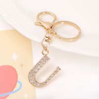 Korean Style Letter Zinc Alloy Inlay Artificial Gemstones Unisex Bag Pendant Keychain sku image 21