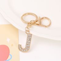 Korean Style Letter Zinc Alloy Inlay Artificial Gemstones Unisex Bag Pendant Keychain sku image 10