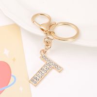 Korean Style Letter Zinc Alloy Inlay Artificial Gemstones Unisex Bag Pendant Keychain sku image 20