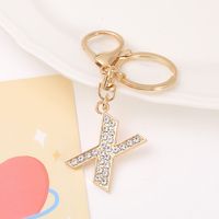 Korean Style Letter Zinc Alloy Inlay Artificial Gemstones Unisex Bag Pendant Keychain sku image 24