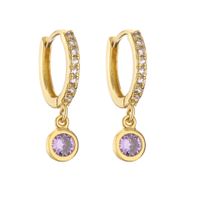 1 Paire Élégant Style Moderne Géométrique Le Cuivre Placage Incruster Zircon Boucles D'oreilles main image 6