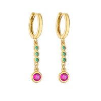 1 Paire Élégant Style Moderne Géométrique Le Cuivre Placage Incruster Zircon Boucles D'oreilles sku image 6