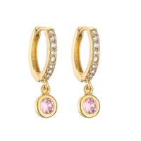 1 Paire Élégant Style Moderne Géométrique Le Cuivre Placage Incruster Zircon Boucles D'oreilles sku image 4