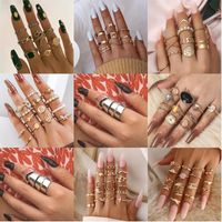 Retro Punk Animal Moon Skull Alloy Plating Hollow Out Inlay Artificial Gemstones Artificial Pearls Artificial Diamond Gold Plated Silver Plated Women's Wide Band Ring Open Ring Rings main image 1