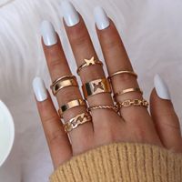 Retro Punk Animal Moon Skull Alloy Plating Hollow Out Inlay Artificial Gemstones Artificial Pearls Artificial Diamond Gold Plated Silver Plated Women's Wide Band Ring Open Ring Rings sku image 4