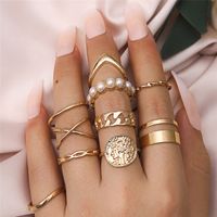 Retro Punk Animal Moon Skull Alloy Plating Hollow Out Inlay Artificial Gemstones Artificial Pearls Artificial Diamond Gold Plated Silver Plated Women's Wide Band Ring Open Ring Rings sku image 5