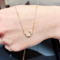Style Simple Lune Argent Sterling Incruster Zircon Collier sku image 1