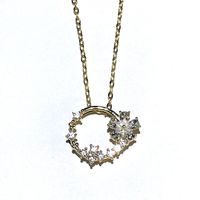 Elegant Korean Style Flower Sterling Silver Plating Inlay Zircon 14k Gold Plated Pendant Necklace main image 2