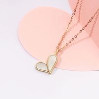 Elegant Heart Shape Sterling Silver Plating 14k Gold Plated Pendant Necklace main image 2