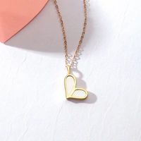 Elegant Heart Shape Sterling Silver Plating 14k Gold Plated Pendant Necklace main image 3