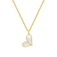 Elegant Heart Shape Sterling Silver Plating 14k Gold Plated Pendant Necklace main image 4