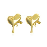 Casual Modern Style Heart Shape Key Alloy Metal Copper Asymmetrical Pearl Plating 18k Gold Plated Gold Plated Silver Plated Women's Drop Earrings sku image 24