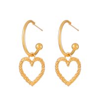 Casual Modern Style Heart Shape Key Alloy Metal Copper Asymmetrical Pearl Plating 18k Gold Plated Gold Plated Silver Plated Women's Drop Earrings sku image 13