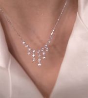 Shiny Water Droplets Copper Zircon Necklace In Bulk main image 5