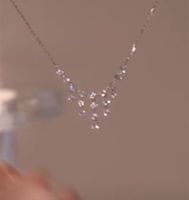 Shiny Water Droplets Copper Zircon Necklace In Bulk main image 3