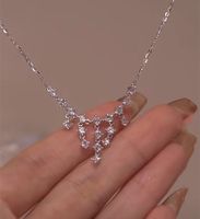 Shiny Water Droplets Copper Zircon Necklace In Bulk main image 4