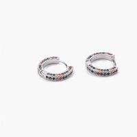 1 Pair Korean Style Circle Copper Plating Inlay Rhinestones Earrings main image 4