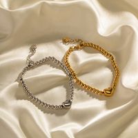 Classic Style Heart Shape Stainless Steel Plating Gold Plated Bracelets main image 4