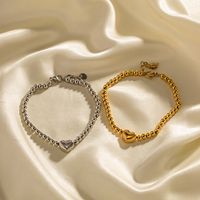 Classic Style Heart Shape Stainless Steel Plating Gold Plated Bracelets main image 1