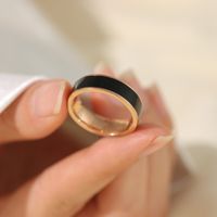 Casual Simple Style Round Stainless Steel Polishing Epoxy Plating Rings main image 5