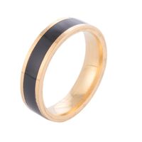 Casual Simple Style Round Stainless Steel Polishing Epoxy Plating Rings main image 4
