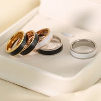 Casual Simple Style Round Stainless Steel Polishing Epoxy Plating Rings main image 3