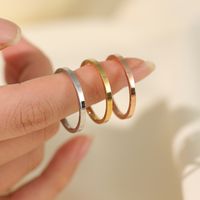 Simple Style Solid Color Stainless Steel Plating Gold Plated Rings main image 5