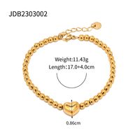 Classic Style Heart Shape Stainless Steel Plating Gold Plated Bracelets sku image 1