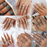 Retro Punk Animal Devil's Eye Heart Shape Alloy Plating Hollow Out Inlay Artificial Gemstones Artificial Diamond Opal Gold Plated Silver Plated Women's Open Ring Rings main image 1