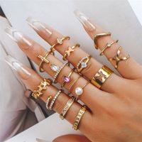 Retro Punk Animal Devil's Eye Heart Shape Alloy Plating Hollow Out Inlay Artificial Gemstones Artificial Diamond Opal Gold Plated Silver Plated Women's Open Ring Rings sku image 9