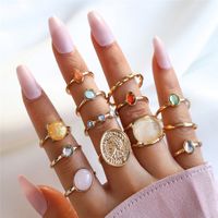 Retro Punk Animal Devil's Eye Heart Shape Alloy Plating Hollow Out Inlay Artificial Gemstones Artificial Diamond Opal Gold Plated Silver Plated Women's Open Ring Rings sku image 8