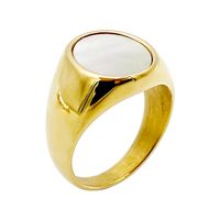 Casual Simple Style Round 14K Gold Plated Shell 304 Stainless Steel Wholesale Rings main image 2