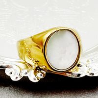 Casual Simple Style Round 14K Gold Plated Shell 304 Stainless Steel Wholesale Rings main image 4
