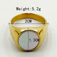 Casual Simple Style Round 14K Gold Plated Shell 304 Stainless Steel Wholesale Rings main image 3