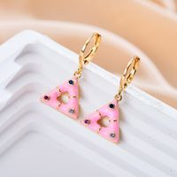 1 Pair Elegant Cute Triangle Copper Enamel Inlay Zircon Drop Earrings sku image 1