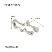 1 Pair Ins Style Cool Style Irregular Solid Color Asymmetrical Stainless Steel Ear Studs sku image 1