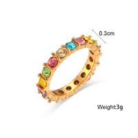 Vintage Style Simple Style Classic Style Color Block Stainless Steel Plating Inlay Zircon 18k Gold Plated Rings sku image 10