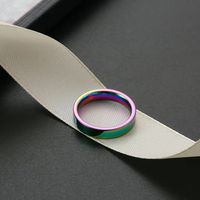 Casual Simple Style Circle Titanium Steel Plating Rings main image 2