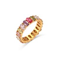 Vintage Style Simple Style Classic Style Color Block Stainless Steel Plating Inlay Zircon 18k Gold Plated Rings sku image 14