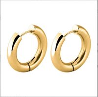 1 Pair Elegant Round Plating Stainless Steel Natural Stone 18k Gold Plated Earrings sku image 1