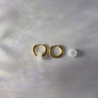 1 Pair Elegant Round Plating Stainless Steel Natural Stone 18k Gold Plated Earrings sku image 9