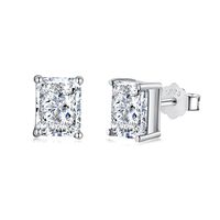 1 Pair Casual Simple Style Rectangle Sterling Silver Plating Inlay Zircon Ear Studs main image 4