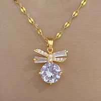 Acero Titanio Cobre Elegante Brillante Enchapado Embutido Ronda Diamantes De Imitación Aretes Collar sku image 1