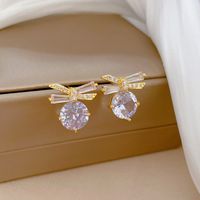 Acero Titanio Cobre Elegante Brillante Enchapado Embutido Ronda Diamantes De Imitación Aretes Collar sku image 2