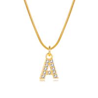 Wholesale INS Style Simple Style Letter Copper Plating Inlay 18K Gold Plated Zircon Necklace Pendant main image 2
