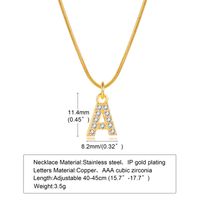 Wholesale INS Style Simple Style Letter Copper Plating Inlay 18K Gold Plated Zircon Necklace Pendant sku image 13