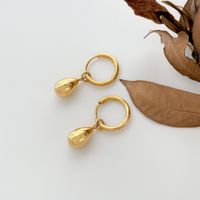 1 Pair Simple Style Solid Color Titanium Steel Plating 18k Gold Plated Drop Earrings sku image 3