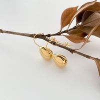 1 Pair Simple Style Solid Color Titanium Steel Plating 18k Gold Plated Drop Earrings sku image 2