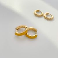 1 Pair Retro Solid Color Titanium Steel Plating Gold Plated Earrings sku image 3